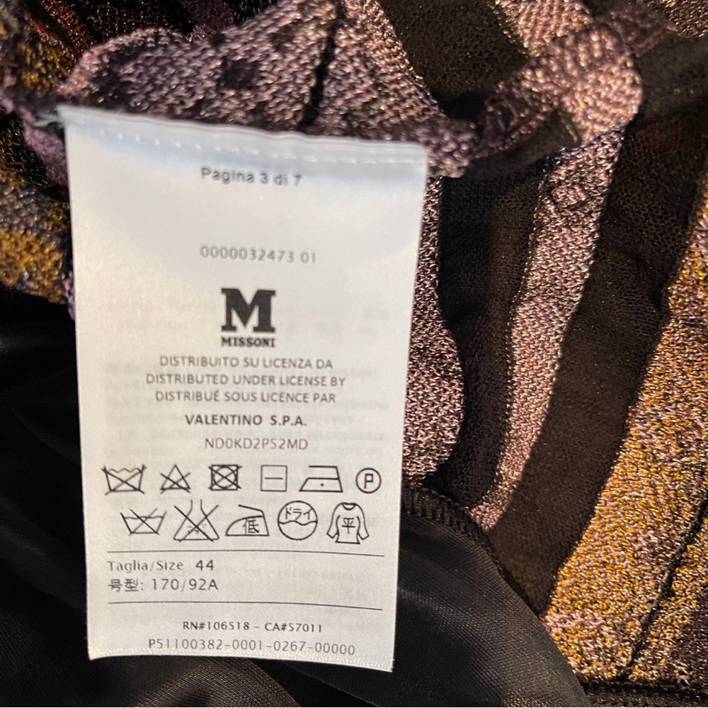 MISSONI VALENTINO S.P.A. MULTICOLOR LUREX JACQUARD KNIT DRESS SZ 10, SCOOP NECK - Picture 8 of 13